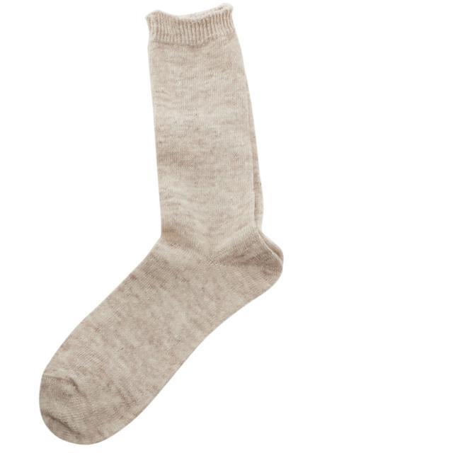 靴下 メンズ レディース おしゃれ リブソックス スモールストーンソックス ソックス 日本製 リネン 麻混 薄手 無地 靴下 | ブランド登録なし | 01