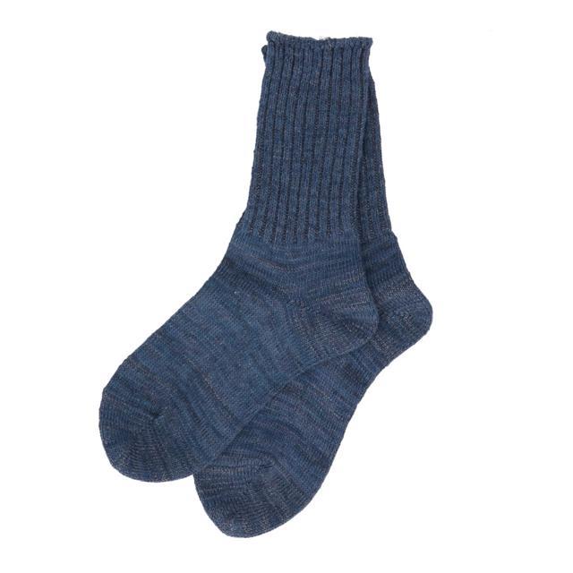 靴下 レディース おしゃれ 通販 くしゅくしゅ 暖かい 蒸れない ソックス ミドル丈 リネン混紡 綿 麻 混 無地 シンプル リブ編み 女性用 S 22cm 〜 25cm 靴下 | BACKYARD FAMILY | 03