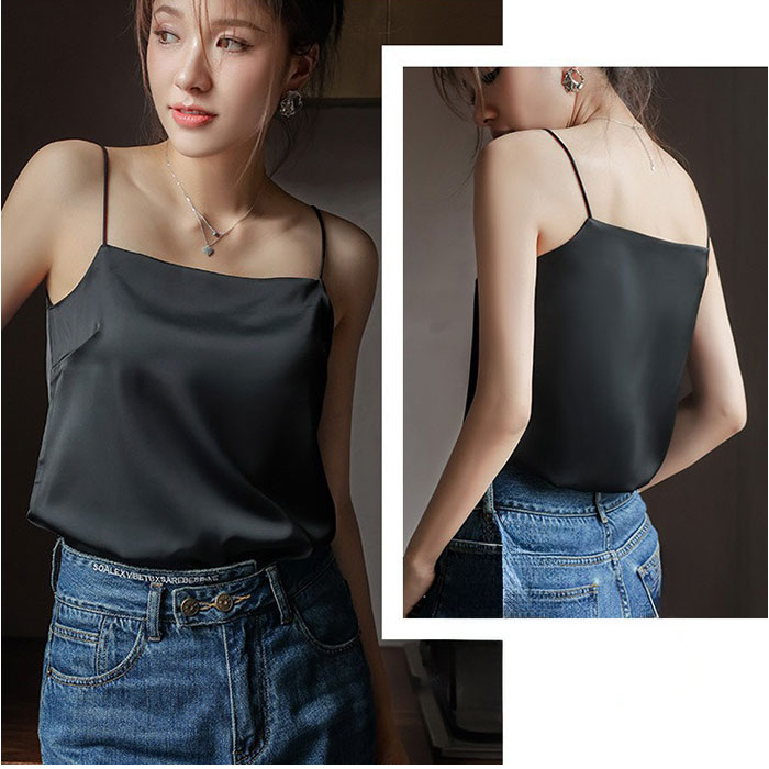 キャミソール カップ付き おしゃれ 通販 サテンキャミソール ブラキャミソール ブラトップ カップ付きインナー スリップ トップス インナー 夏  キャミソール |  | 09