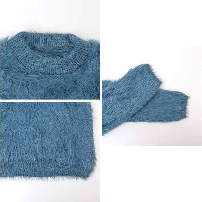 ニット レディース 長袖 通販 丸首 セーター ニットセーター 柔らかい おしゃれ プルオーバー シャギー トップス 無地 カジュアル 暖かい オシャレ 冬 秋冬 |  | 06