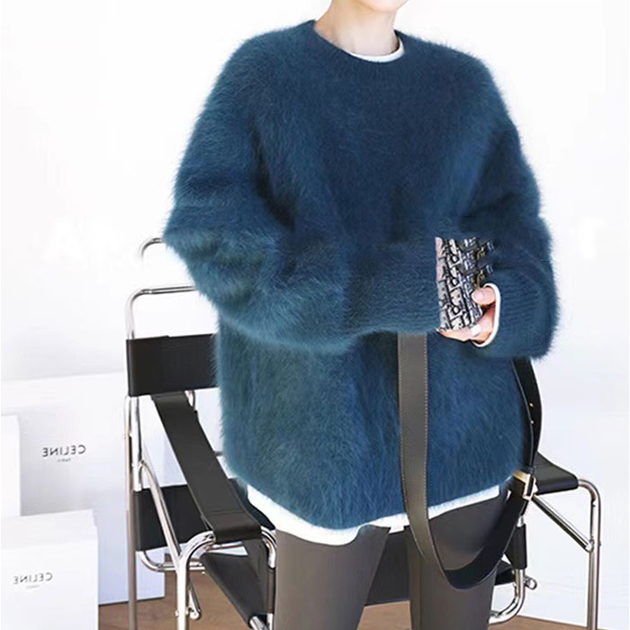 ニット レディース 長袖 通販 丸首 セーター ニットセーター 柔らかい おしゃれ プルオーバー シャギー トップス 無地 カジュアル 暖かい オシャレ 冬 秋冬 |  | 07