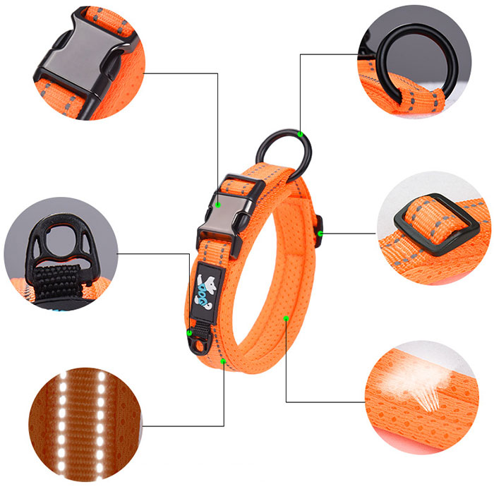 犬 首輪 おしゃれ 通販 くびわ カラー いぬ 軽い 軽量 痛くない ソフトパッド メッシュ 反射 リフレクター お出かけグッズ お散歩グッズ ドッグウェア 犬 |  | 12
