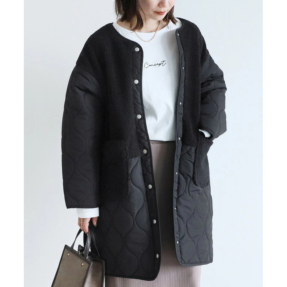 コート レディース 冬 通販 キルトコート ロングコート ロング ブルゾン ボア ジャケット 秋 防寒 アウター おしゃれ ロング丈 きれいめ かわいい 暖かい |  | 01