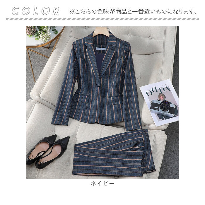 パンツスーツ レディース ストライプ 通販 スーツ セットアップ ジャケット パンツ 2点セット ビジネススーツ フォーマル セミフォーマル パンツスーツ | BACKYARD FAMILY | 14
