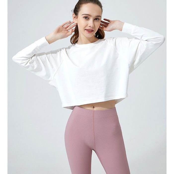 ヨガウェア 長袖 トップス 通販 ヨガシャツ フィットネスウェア トレーニングウェア ショート丈 ヨガ クロップド丈 体型カバー ゆったり レディース ヨガウェア |  | 12