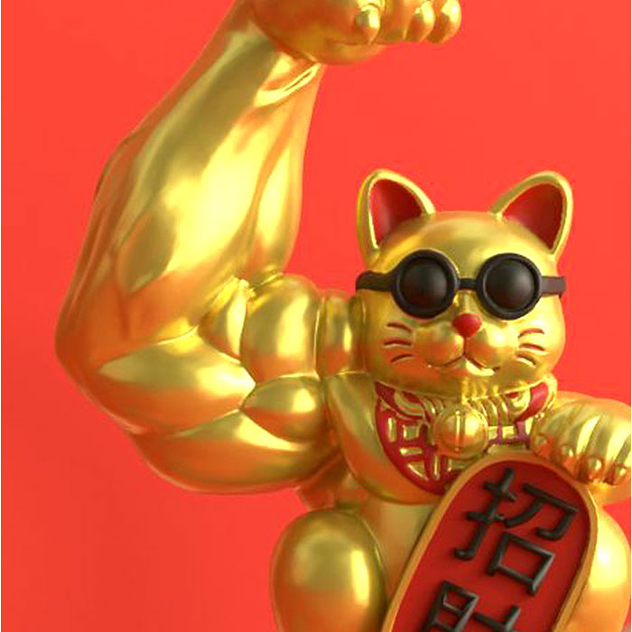 BACKYARD FAMILY（バックヤードファミリー） 招き猫 置物 2体セット