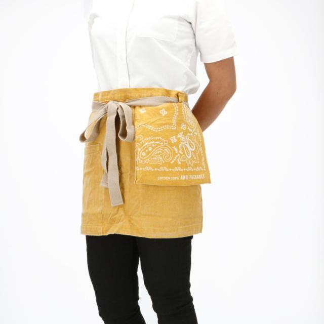 エプロン おしゃれ 腰巻 通販 アンドパッカブル AND PACKABLE ショートギャルソンエプロン ナチュラル 無地 シンプル かわいい 保育士 ショート丈 エプロン | AND PACKABLE | 02