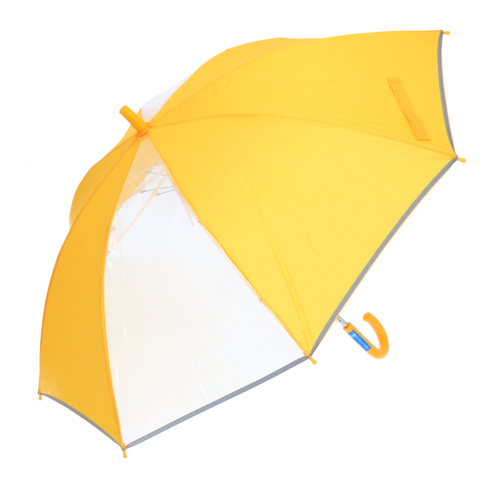 傘 通販傘 キッズ 子供用 55cm 好評 男の子 小学生 女の子 ジャンプ傘 かさ 55 ワンタッチ傘 長傘 無地 耐風骨 反射テープ付き 透明窓 窓 子供かさ こども  傘 | ブランド登録なし | 02