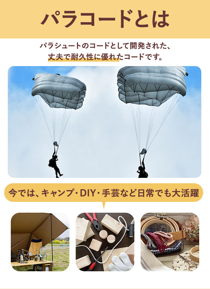 パラコード 4mm 30m 通販 3点セット パラシュートコード 洗濯紐 洗濯ひも ガイロープ ガイドロープ 紐 ひも テントロープ 手芸用品 アウトドア パラコード | BACKYARD FAMILY | 06