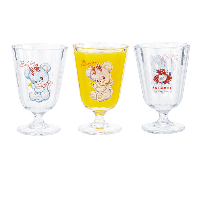 脚付きグラス 日本製 通販 グラス 脚付き ガラス製 コップ ガラスコップ カップ 透明 かわいい キャラクター レトロ おしゃれ 可愛い 脚付きグラス | サンアート | 14