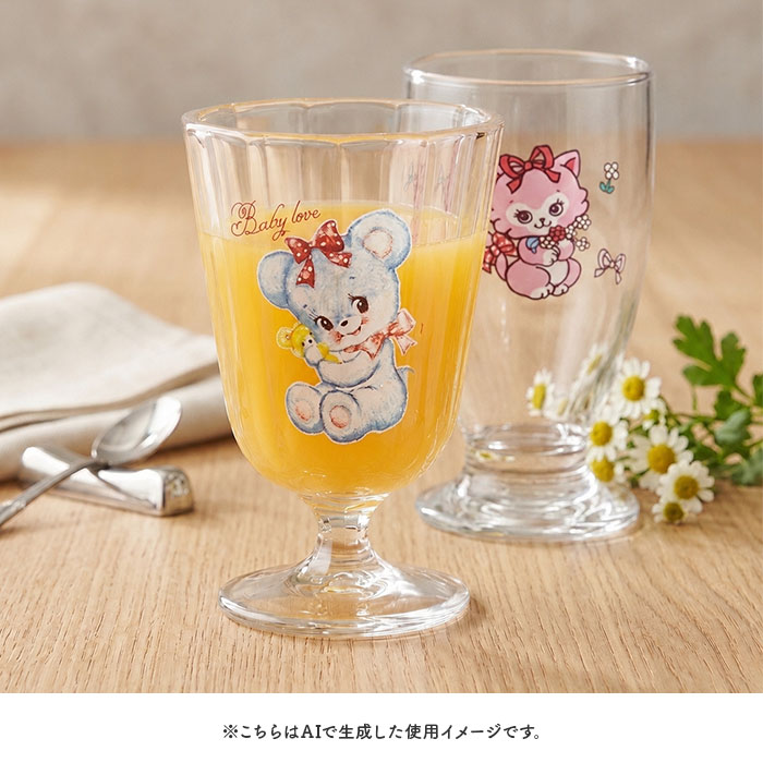 脚付きグラス 日本製 通販 グラス 脚付き ガラス製 コップ ガラスコップ カップ 透明 かわいい キャラクター レトロ おしゃれ 可愛い 脚付きグラス | サンアート | 15