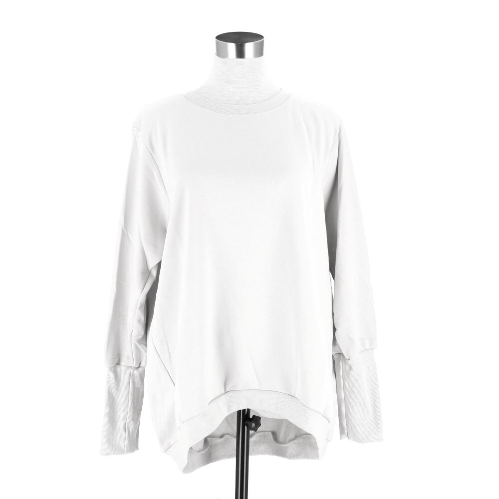 トレーナー レディース おしゃれ 通販 スウェット トップス 長袖 大きいサイズ リブ長 シンプル 無地 ポケット付き ドルマリン テールカット トレーナー | BACKYARD FAMILY | 06