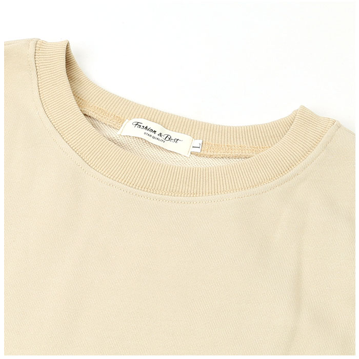 トレーナー レディース おしゃれ 通販 スウェット トップス 長袖 大きいサイズ リブ長 シンプル 無地 ポケット付き ドルマリン テールカット トレーナー | BACKYARD FAMILY | 14