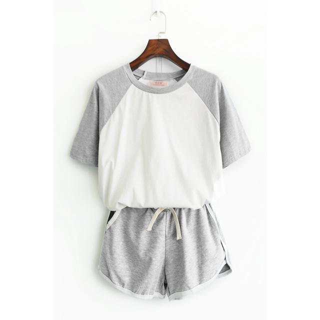 ルームウェア レディース 通販 上下セット 春 夏 ショートパンツ 可愛い パンツ 大きいサイズ m l xl 2xl グレー ブラック シンプル おしゃれ ルームウェア | BACKYARD FAMILY | 01