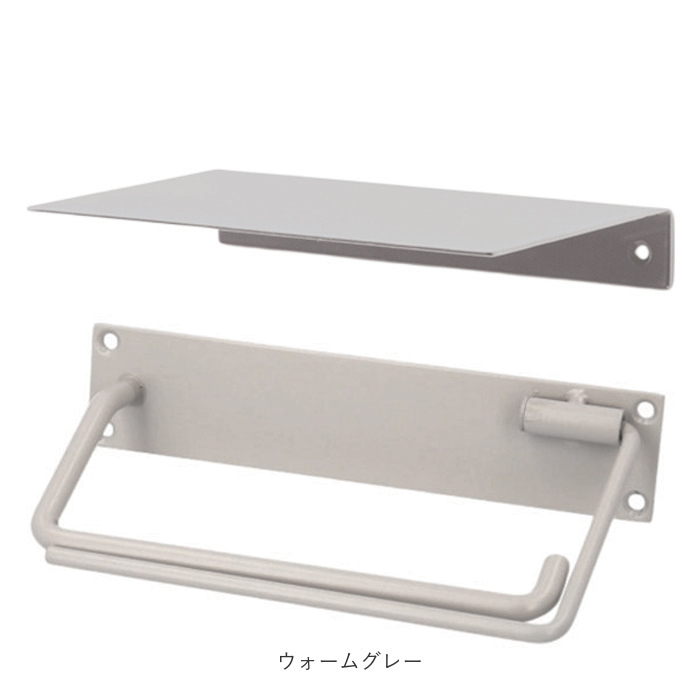 トイレットペーパーホルダー 1連 棚付き 通販 ペーパーホルダー シングル アイアン ホルダー 天板付き 紙巻器 飾り棚 小物置き シェルフセット トイレ 棚 |  | 10