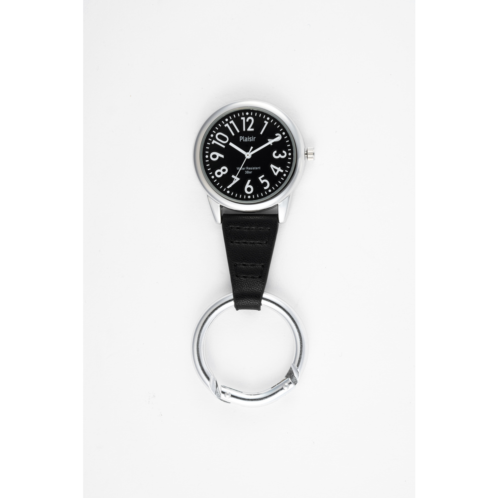 プレジール Plaisir 通販Plaisir プレジール 懐中時計 腕時計 レディース カラビナウォッチ カラビナ ハングウォッチ フックウォッチ 大きめ エンボス 見やすい | mocha | 06