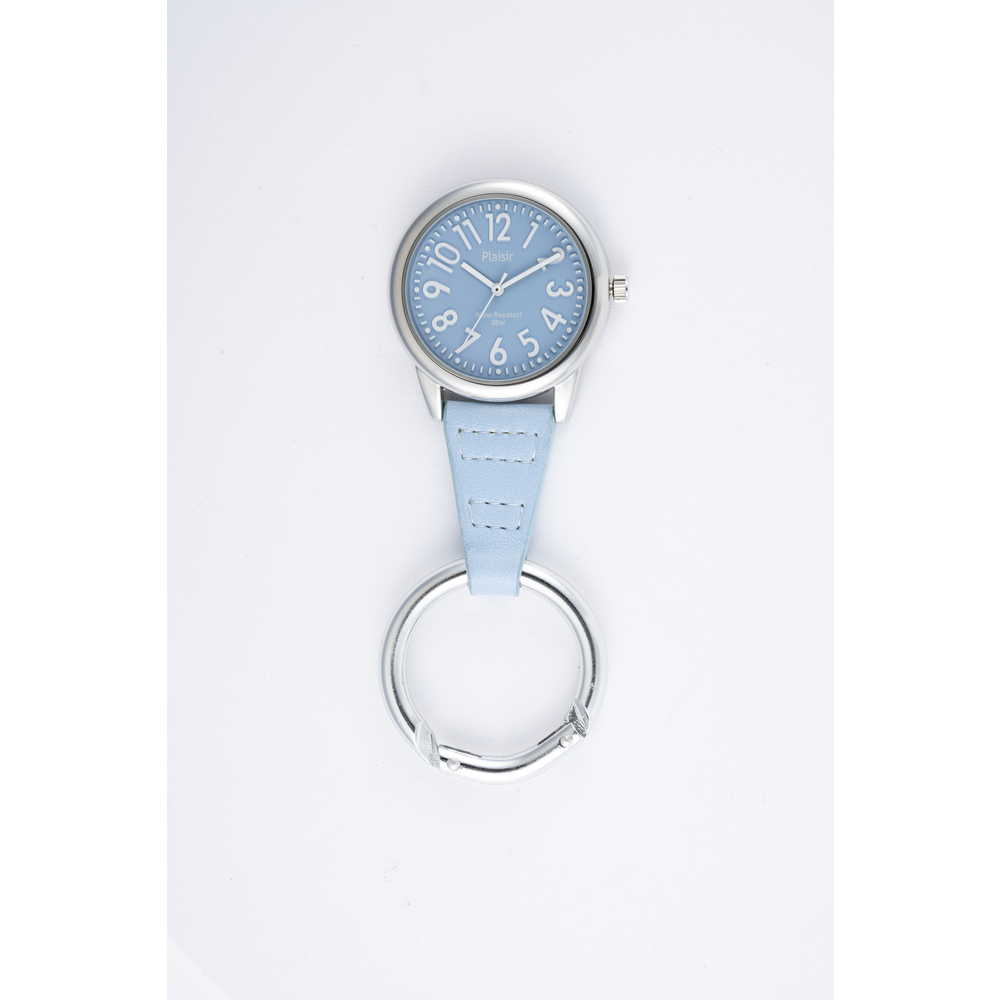 プレジール Plaisir 通販Plaisir プレジール 懐中時計 腕時計 レディース カラビナウォッチ カラビナ ハングウォッチ フックウォッチ 大きめ エンボス 見やすい | mocha | 03