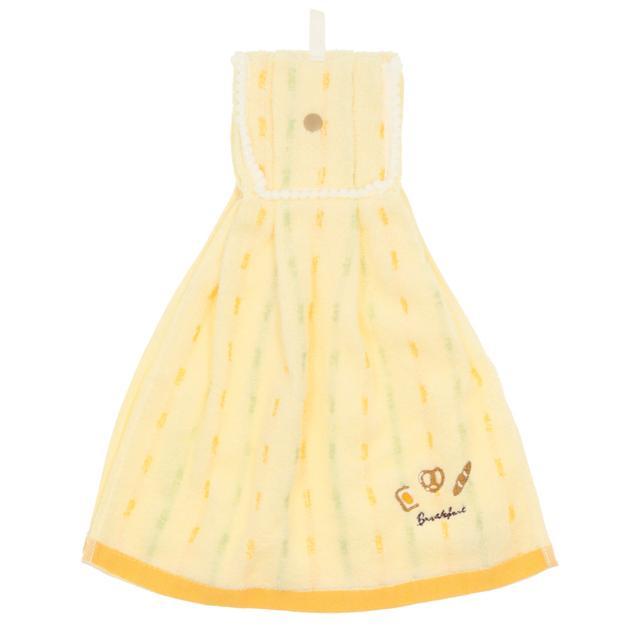 ドレスタオル 通販 綿100％ 綿 無撚糸 柔らかい ハリネズミ ブレックファースト レモン タオル 台所 キッチン トイレ 洗面所 ボタン付 ナチュラル  ドレスタオル |  | 01