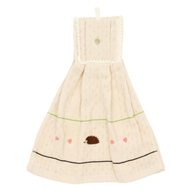 ドレスタオル 通販 綿100％ 綿 無撚糸 柔らかい ハリネズミ ブレックファースト レモン タオル 台所 キッチン トイレ 洗面所 ボタン付 ナチュラル  ドレスタオル |  | 08