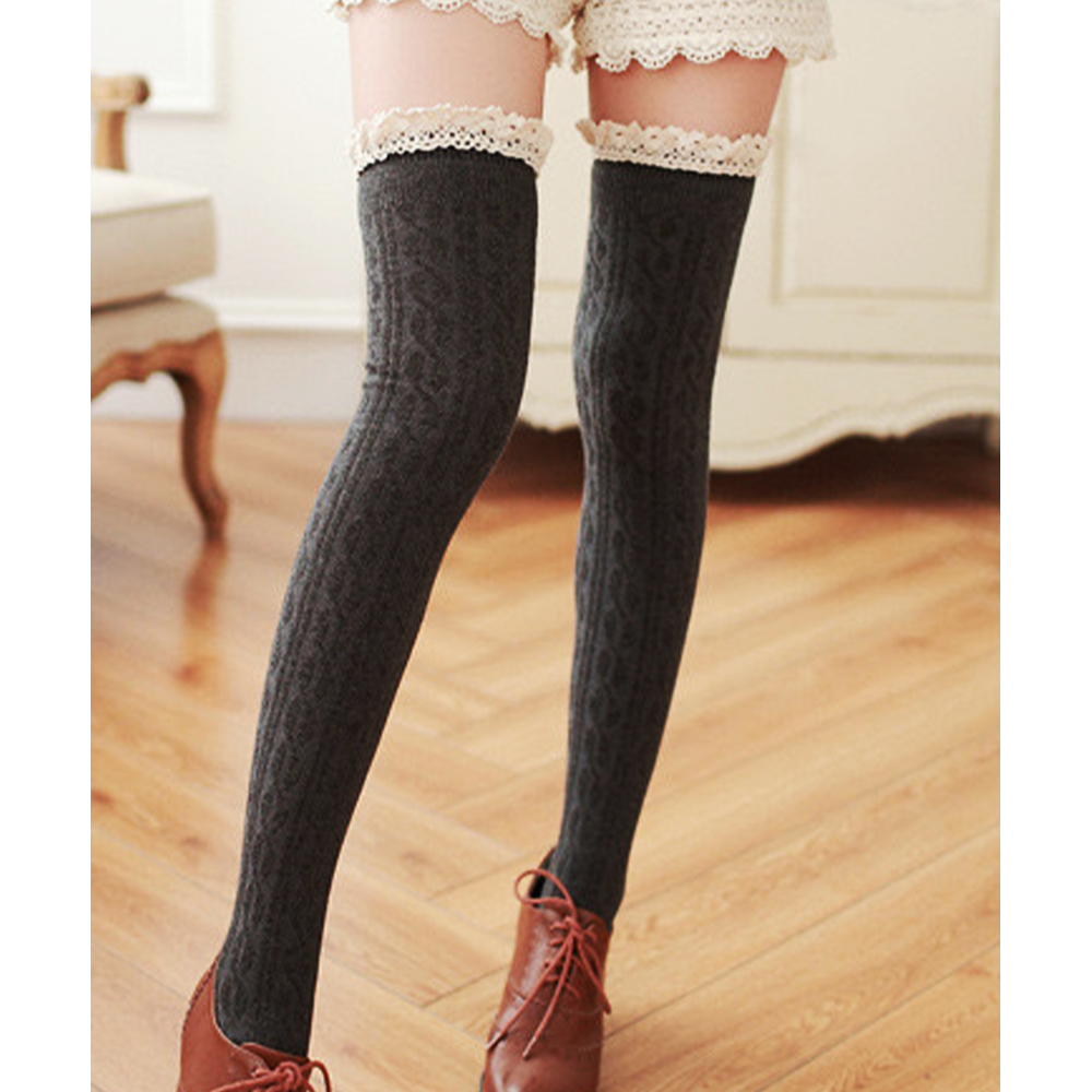 ニーハイソックス レディース 通販 Diamond Hearts ダイヤモンドハーツ フリル付き ニーハイ ソックス オーバーニー 伸縮性 ハイソックス ニーハイソックス |  | 02