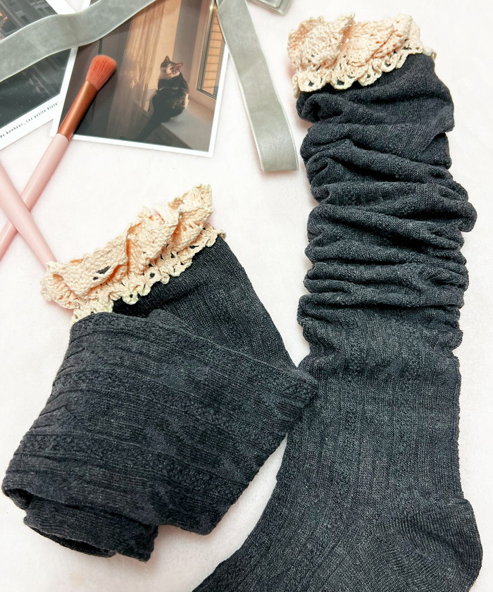 ニーハイソックス レディース 通販 Diamond Hearts ダイヤモンドハーツ フリル付き ニーハイ ソックス オーバーニー 伸縮性 ハイソックス ニーハイソックス |  | 18