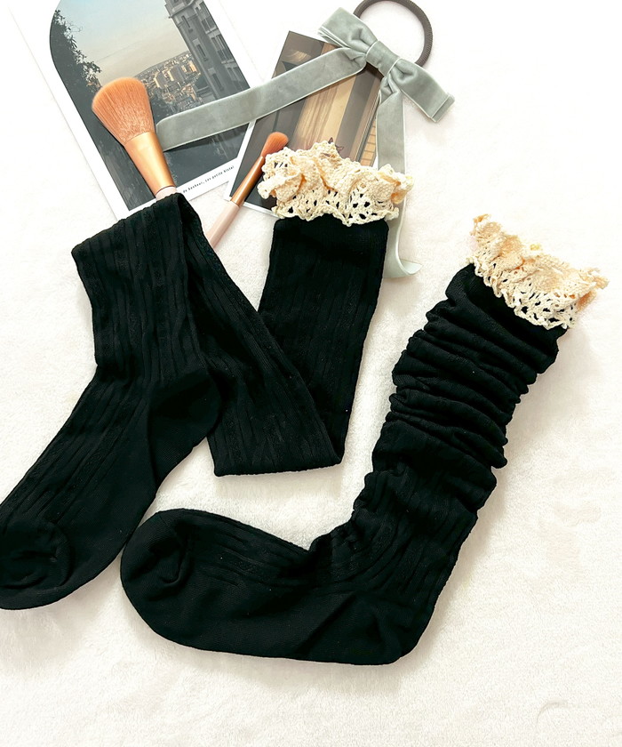 ニーハイソックス レディース 通販 Diamond Hearts ダイヤモンドハーツ フリル付き ニーハイ ソックス オーバーニー 伸縮性 ハイソックス ニーハイソックス |  | 09