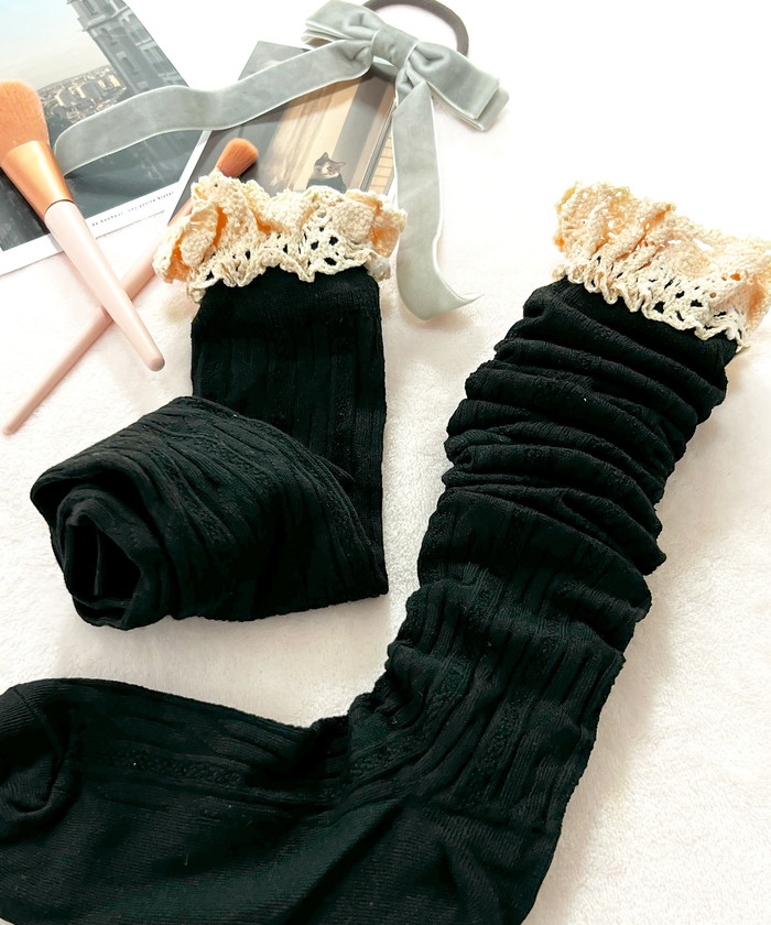 ニーハイソックス レディース 通販 Diamond Hearts ダイヤモンドハーツ フリル付き ニーハイ ソックス オーバーニー 伸縮性 ハイソックス ニーハイソックス |  | 10