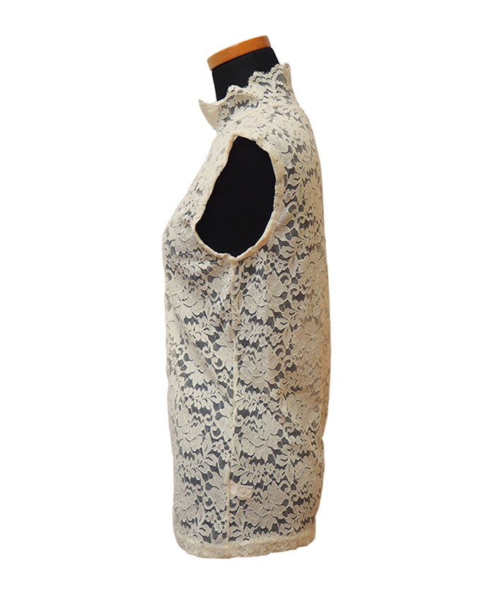 ハイネック レース タンクトップ 通販 ノースリーブ 透け感 トップス ハイネックレースインナー 袖なし 総レース レディース 大人 かわいい きれいめ 上品 |  | 21