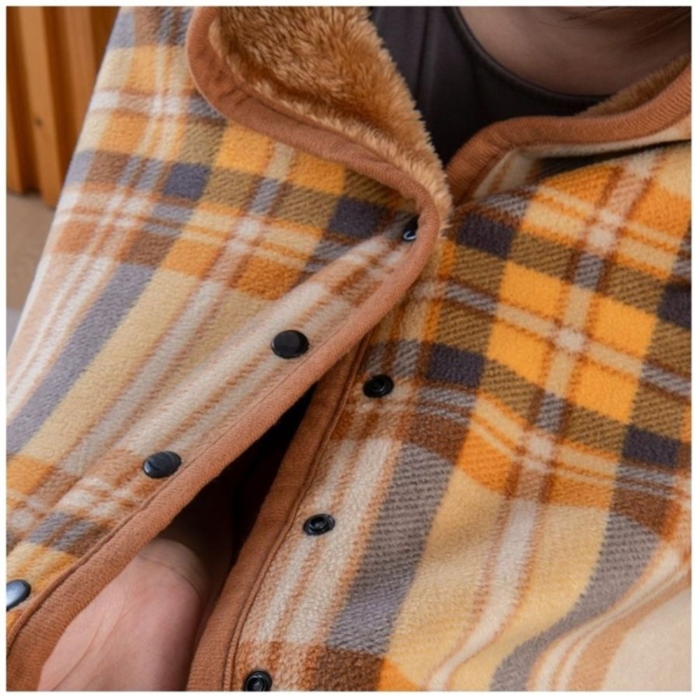 ブランケット ひざ掛け 通販 膝掛け 膝掛 ひざかけ 毛布 あたたかい 暖かい あったか 軽量 軽い 保温 ボタン付き ポケット付き スナップボタン ブランケット |  | 05