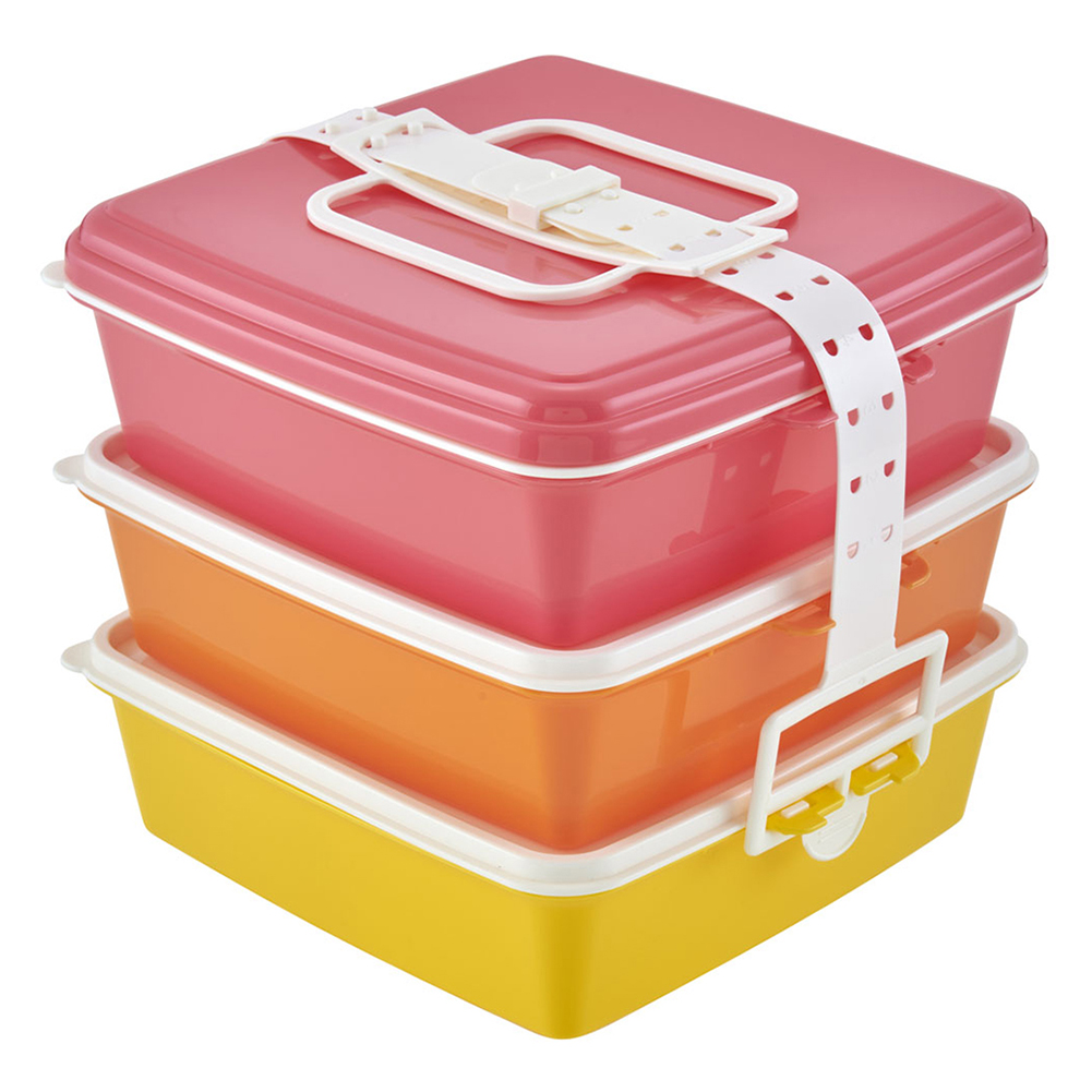 スクエアランチケース（中仕切り付）Tupperware ランチボックス　弁当箱 タッパーウェア スクエア ランチケース（仕切り付）（2個）弁当
