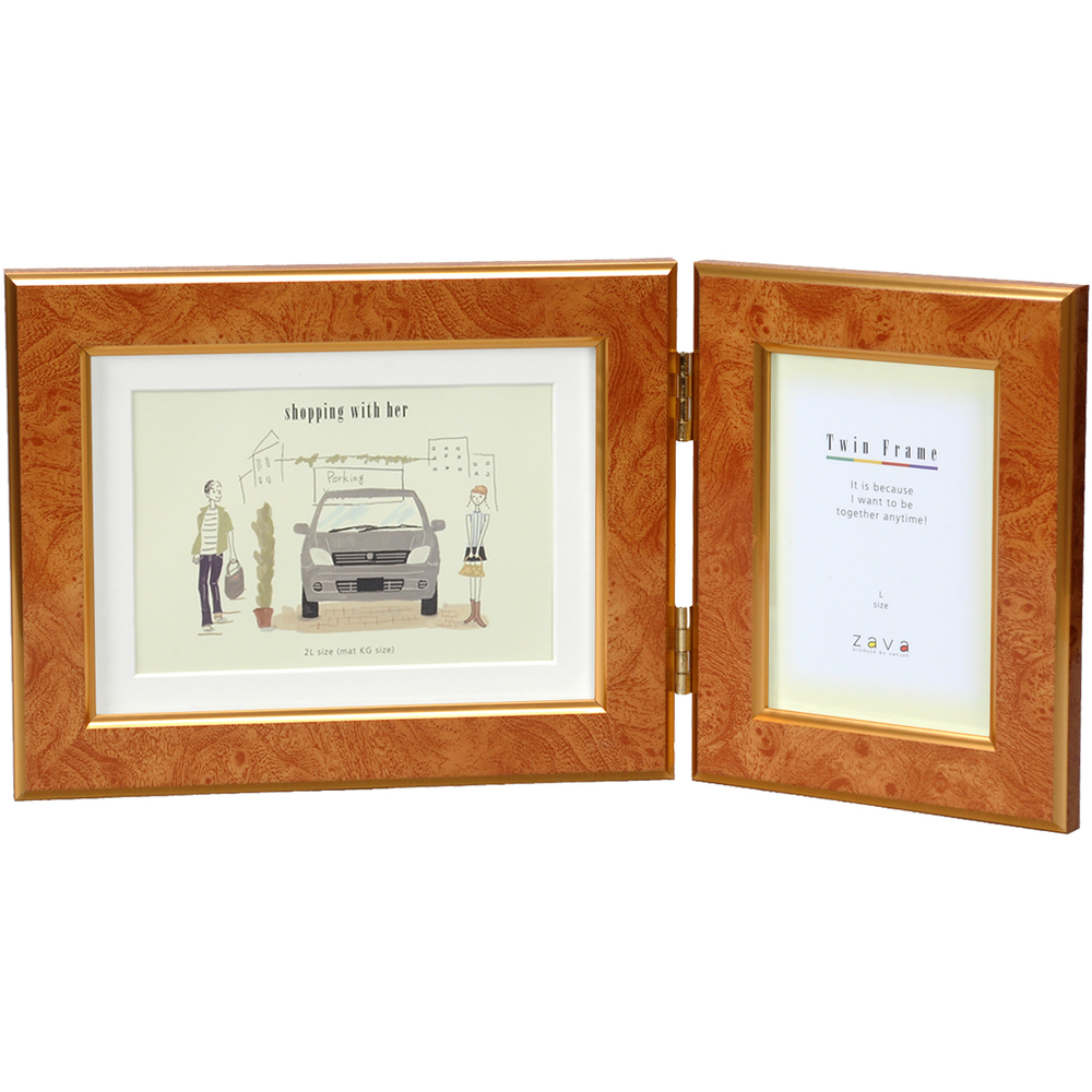 フォトフレーム おしゃれ 通販 壁掛け 2L L判 フォト フレーム 写真立て 2枚 2面 置き型 見開き 縦 横 タテ ヨコ フォトスタンド 家族 七五三 フォトフレーム | 万丈 | 02