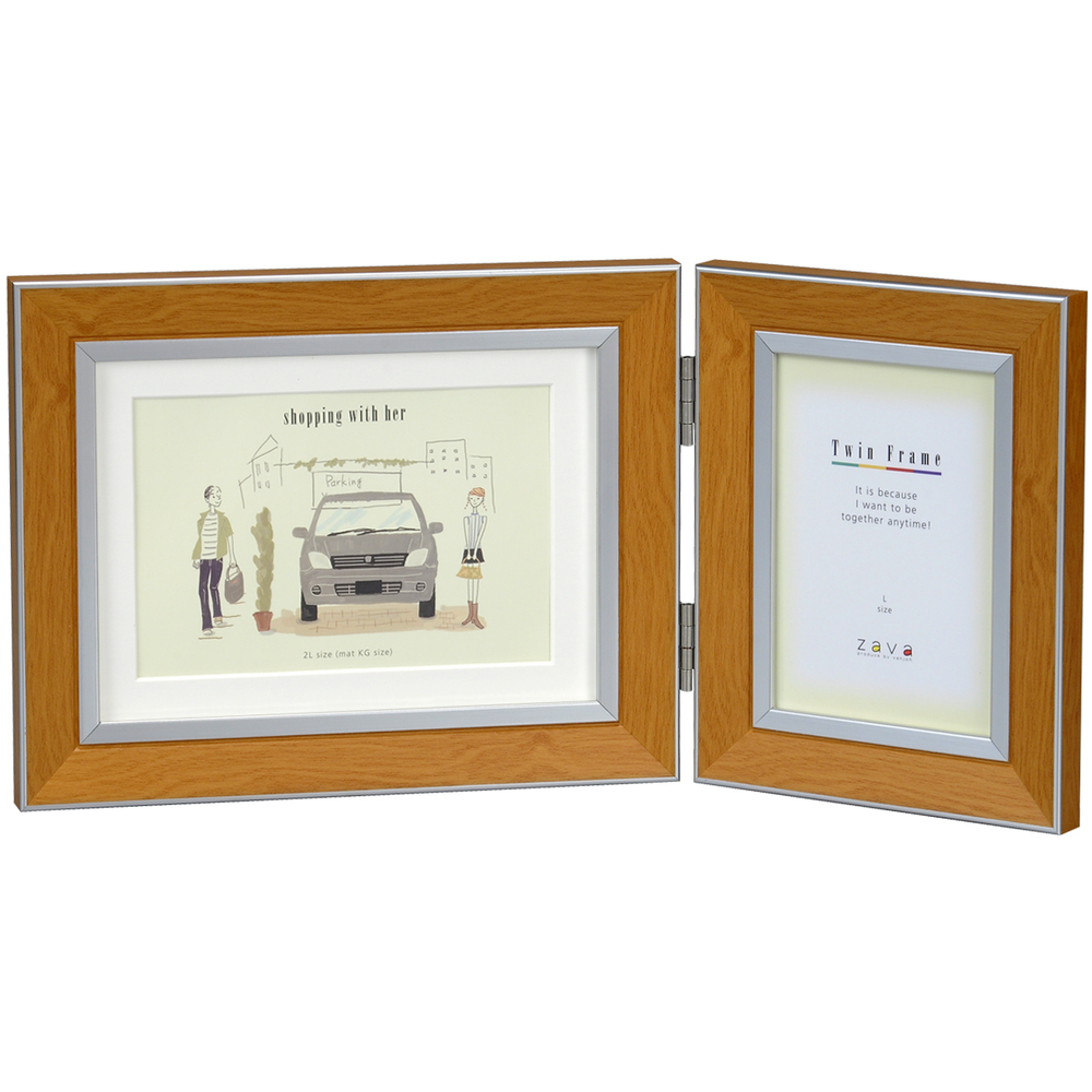 フォトフレーム おしゃれ 通販 壁掛け 2L L判 フォト フレーム 写真立て 2枚 2面 置き型 見開き 縦 横 タテ ヨコ フォトスタンド 家族 七五三 フォトフレーム | 万丈 | 05