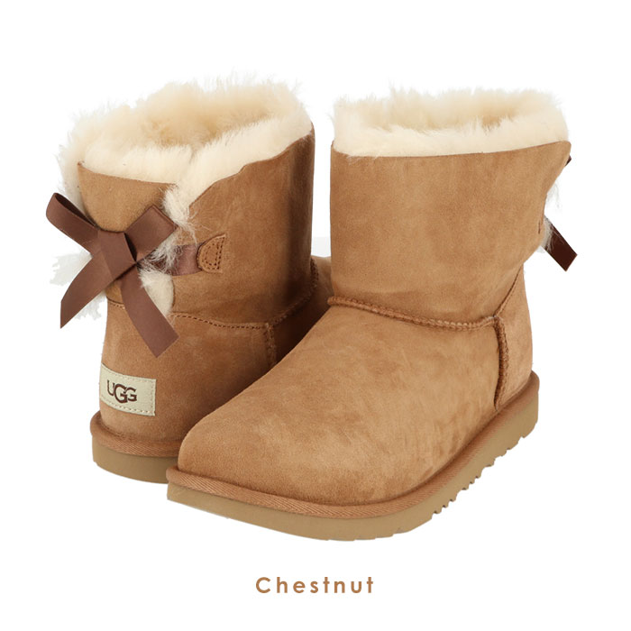 UGG ブーツ 通販 レディース キッズ ムートンブーツ リボン シープスキン 天然ウール 撥水 防汚 アグ MINI BAILEY BOW II  ミニベイリーボウ II 1017397k