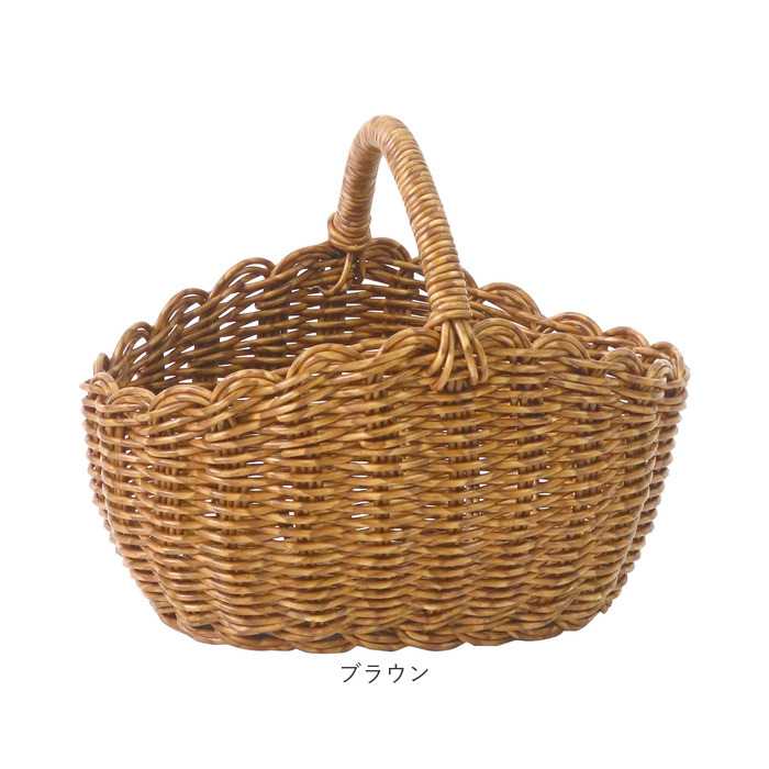 ユティル バスケット 通販 UTILE オーバルワンハンドルバスケット Sサイズ カゴ かご 籠 カゴバスケット 水洗い 洗える 持ち手付き 小物入れ ユティル |  | 11