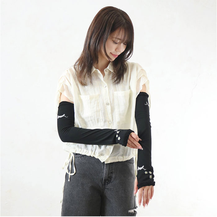 UVカット アームカバー 通販 腕カバー 冷感アームカバー 日焼け対策 かわいい おしゃれ シンプル 冷房対策 紫外線対策 接触冷感 ひんやり 夏 春夏 UVカット | BACKYARD FAMILY | 08