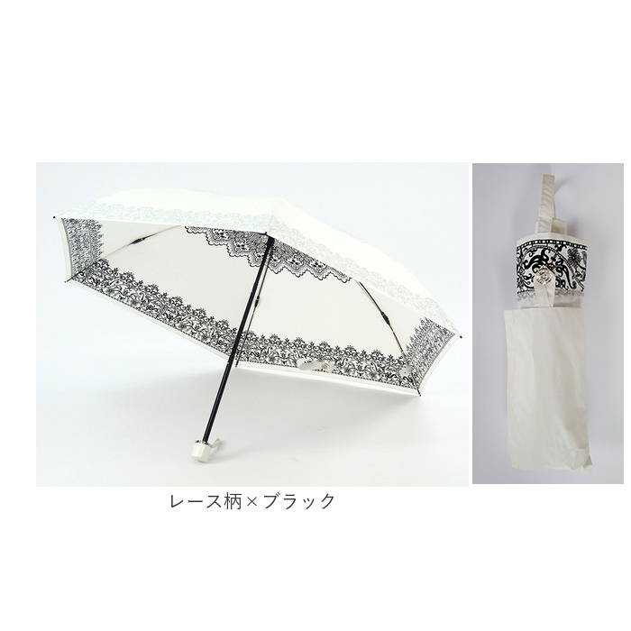 UVION ホワイト（ゴールド）晴雨兼用折りたたみ日傘 プレミアムホワイト 晴雨兼用折りたたみ傘 タッセルベルト