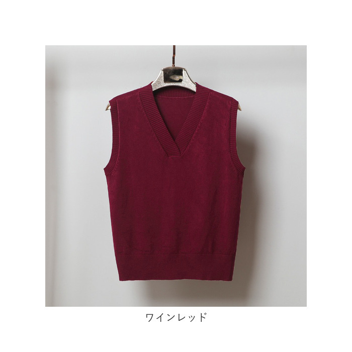 ☆ ワインレッド Lサイズ ベスト レディース 秋 通販 ジレ ニット