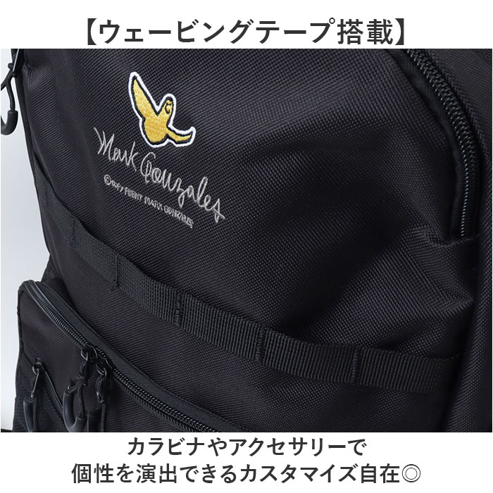 コンテス ミニリュック ブラック レザー チャーム 天使モチーフ ロゴ入り マークゴンザレス リュック 25リットル 通販 mark gonzales VJMG-0013
