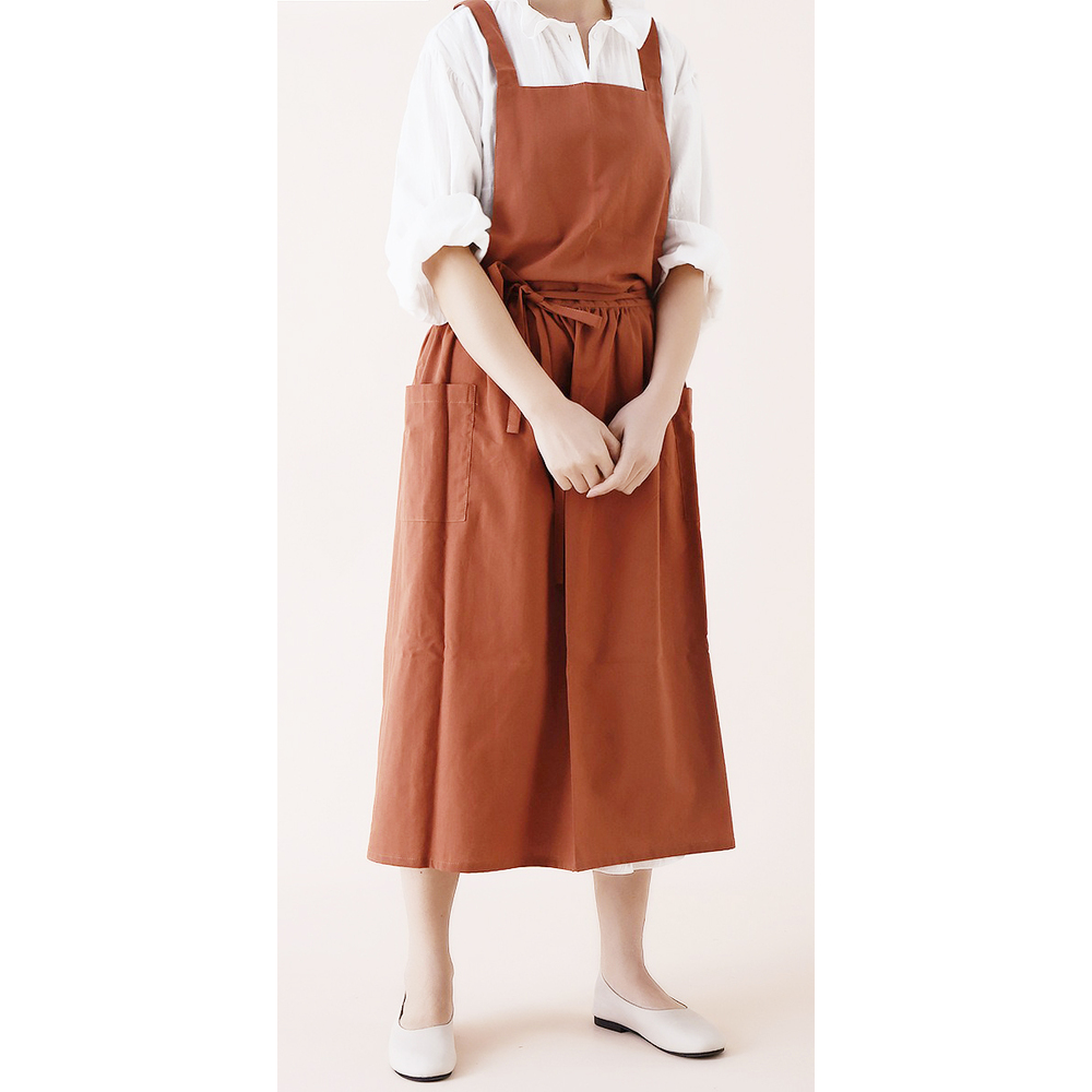 FEILER エプロン アイボリー・ブラウン　新品タグ付き FEILER エプロン アイボリー・ブラウン 新品タグ付き
