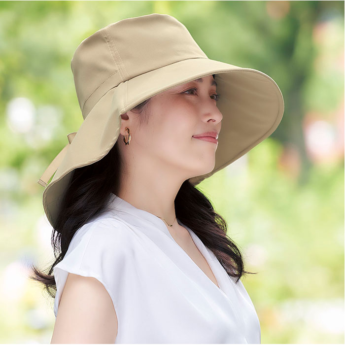 ハット レディース UV 通販 帽子 UVカット つば広 日よけ帽子 日除け帽子 婦人帽子 おしゃれ かわいい オシャレ 可愛い シンプル ポリエステル 夏 夏用 ハット | BACKYARD FAMILY | 06