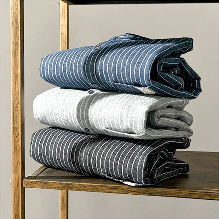 シャツ メンズ 長袖 通販 カジュアルシャツ 襟付き ストライプシャツ 長袖シャツ 父の日 おしゃれ 春 秋 冬 裏ボア 厚手 ゴルフ 冷房対策 シンプル シャツ |  | 06