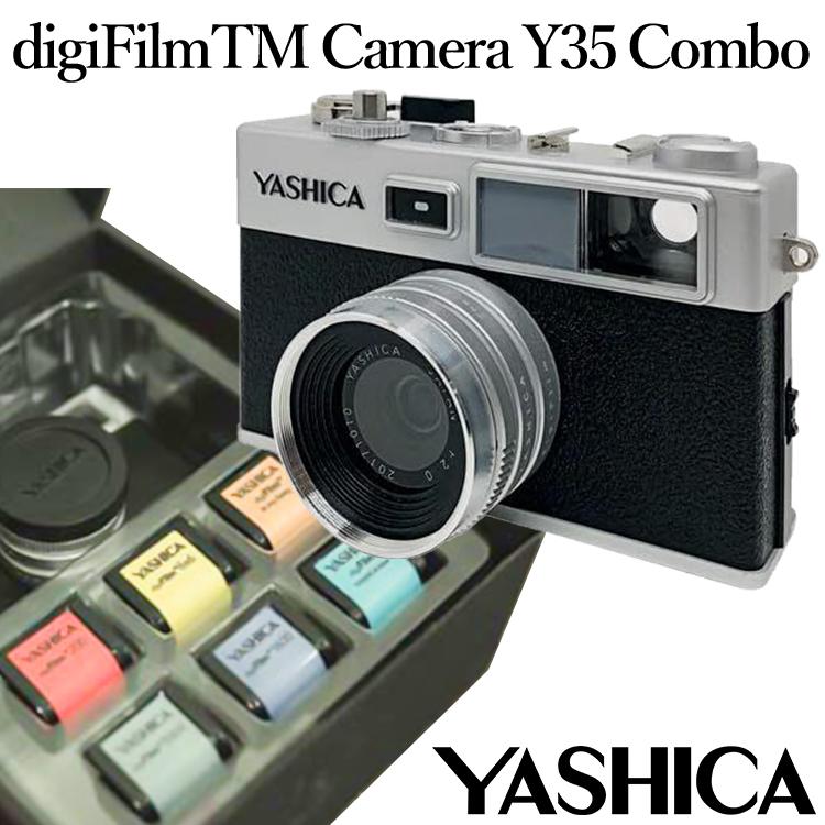 デジタルカメラ ヤシカ 通販 デジフィルムカメラ YASHICA digiFilm CAMERA Y35 Combo デジフィルム 6種 全種付き レトロ 昭和 おしゃれ かわいい｜backyard