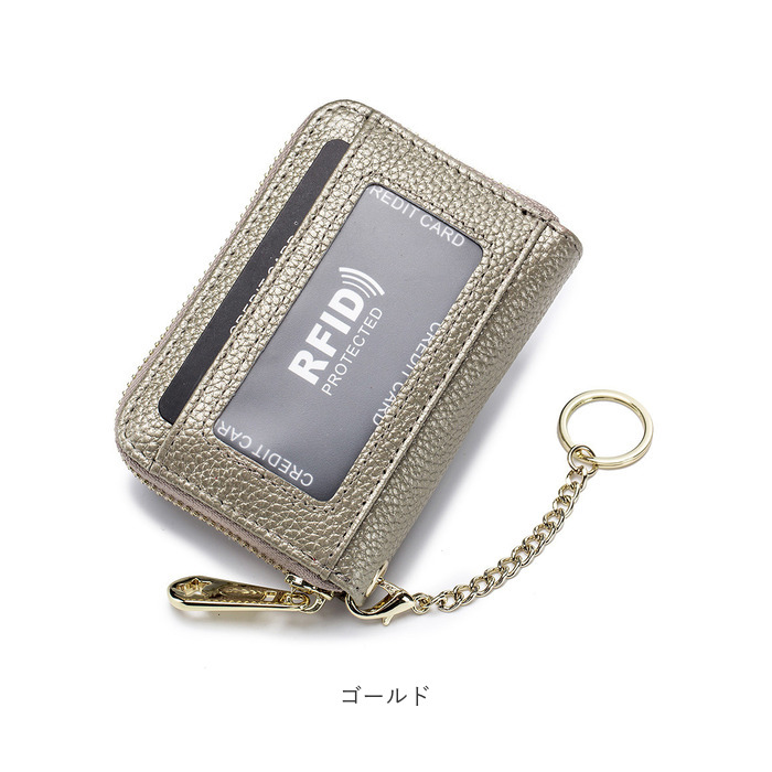 本革 RFID 本革 カードケース キーホルダ付き 通販 コインケース 小銭入れ カード入れ 財布 じゃばら ミニ財布 お財布 サイフ カード ウォレット お札入れ お札 | ブランド登録なし | 19