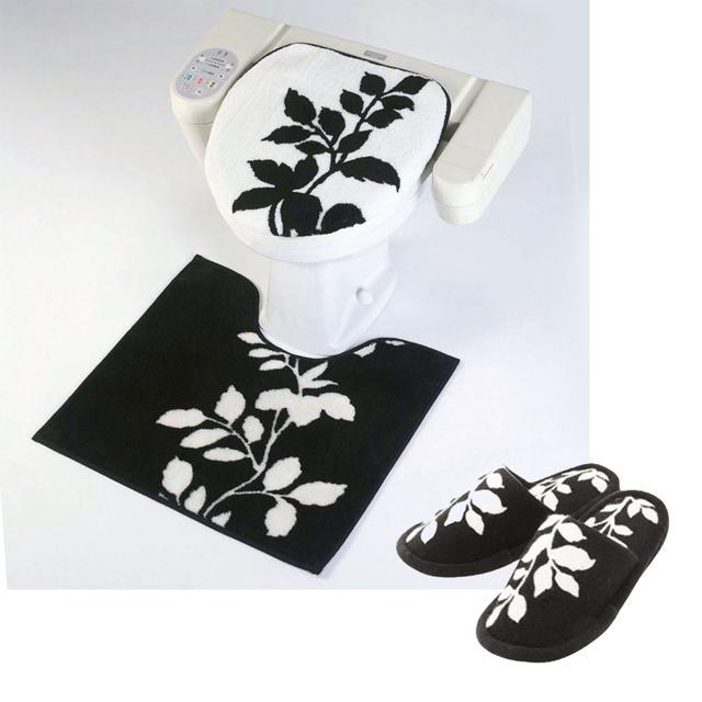 トイレマットセット 通販トイレマットセット 3点セット おしゃれ トイレカバーセット 花柄 フラワー フタカバー 蓋カバー スリッパ 洗える トイレマットセット |  | 04