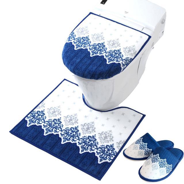 トイレマットセット 通販トイレマットセット 3点セット おしゃれ トイレカバーセット 花柄 フラワー フタカバー 蓋カバー スリッパ 洗える トイレマットセット |  | 07