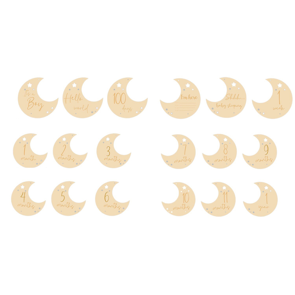 ベビー フォト グッズ 月齢 月型 通販 ベビーマンスリーカード 月齢カード 月齢フォト 木製バナー レターバナー ニューボーンフォト 赤ちゃん 行事 ベビー | BACKYARD FAMILY | 01