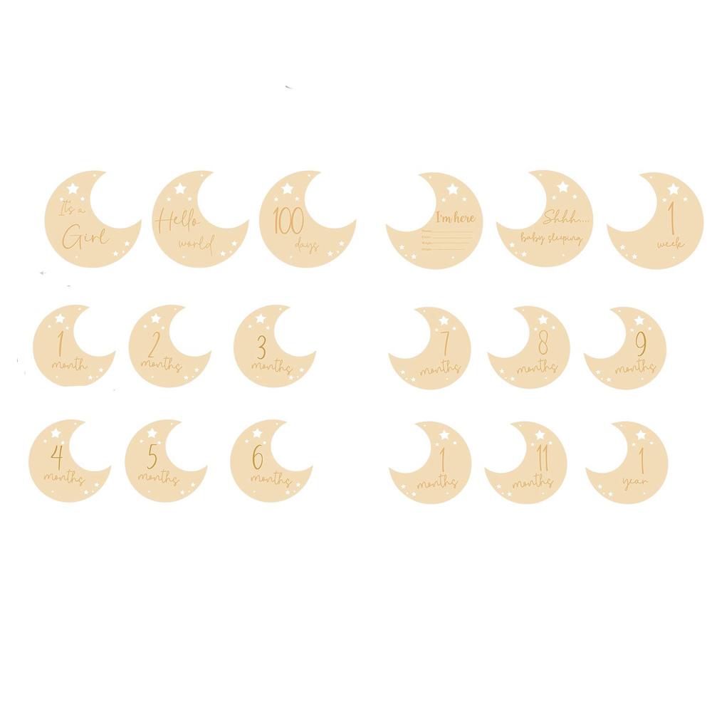 ベビー フォト グッズ 月齢 月型 通販 ベビーマンスリーカード 月齢カード 月齢フォト 木製バナー レターバナー ニューボーンフォト 赤ちゃん 行事 ベビー | BACKYARD FAMILY | 02