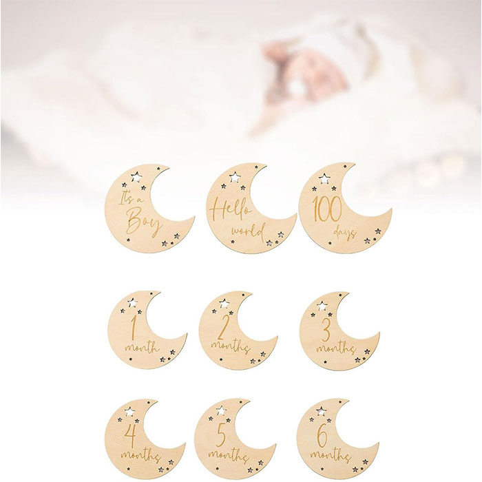 ベビー フォト グッズ 月齢 月型 通販 ベビーマンスリーカード 月齢カード 月齢フォト 木製バナー レターバナー ニューボーンフォト 赤ちゃん 行事 ベビー |  | 05