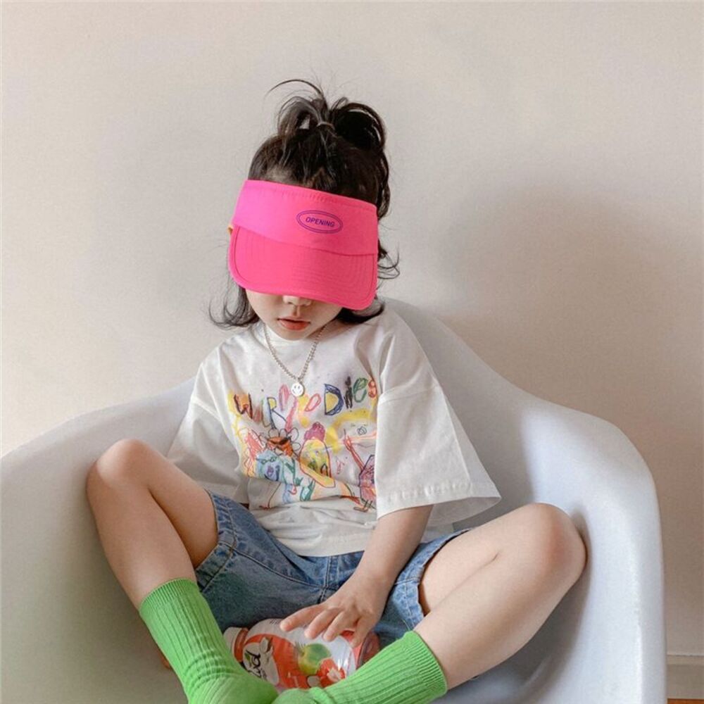 キッズ サンバイザー 通販 帽子 ぼうし つば長 つば広 軽量 軽い 日除け 日よけ 女の子 男の子 熱中症対策 無地 シンプル 子供 こども 子ども 外遊び キッズ |  | 01