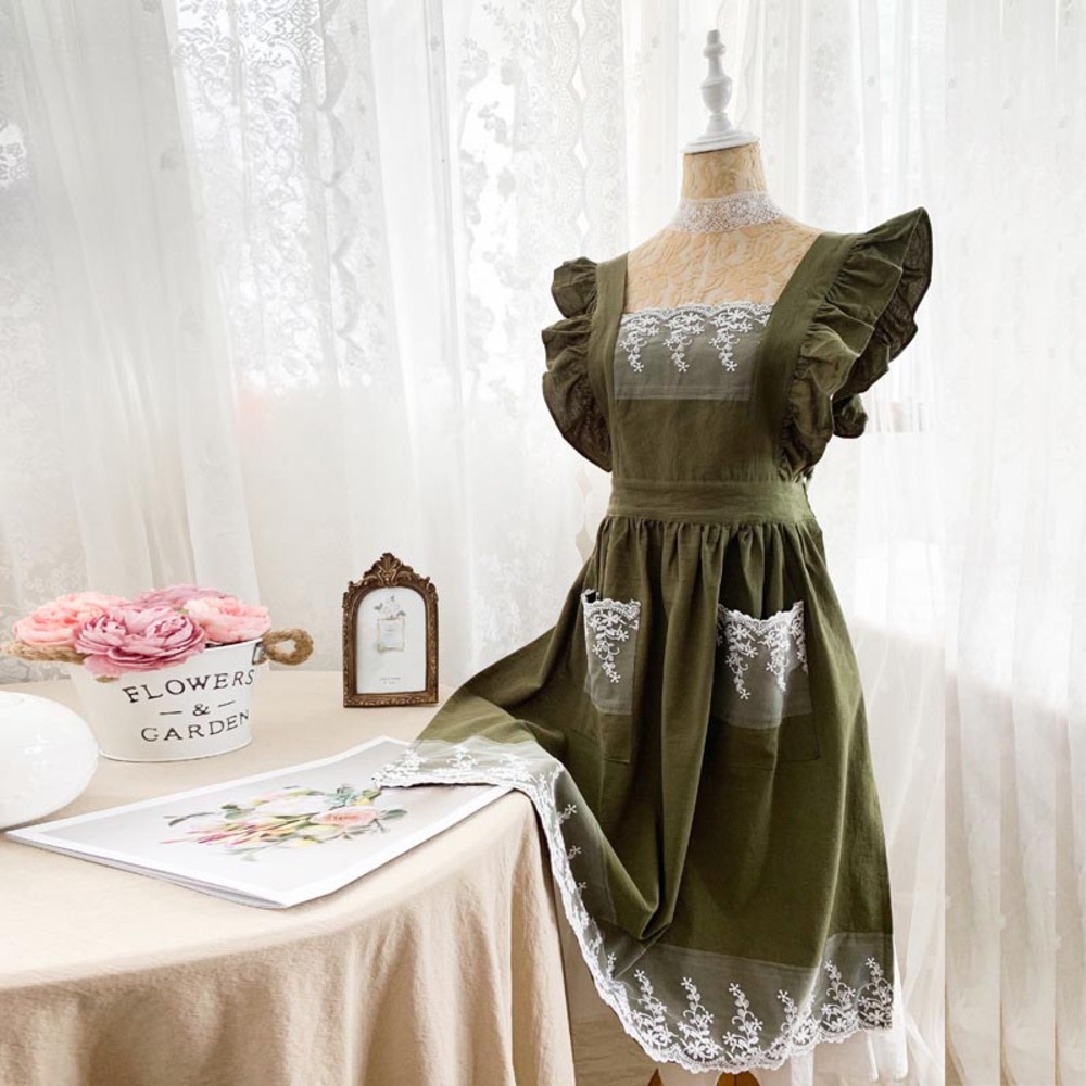 Victorian maiden エプロン風ワンピ Beth グリーン BACKYARD FAMILY（バックヤードファミリー） エプロン レディース